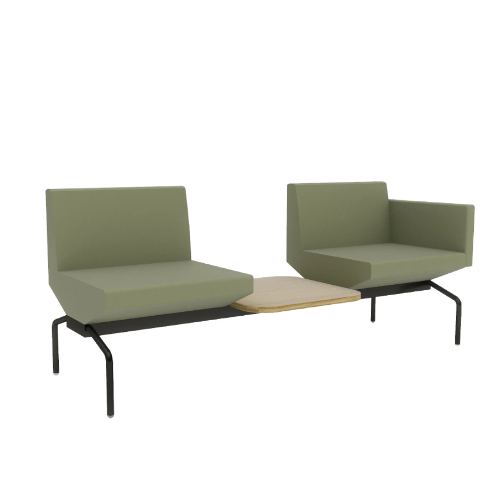 Sofá Space duas poltronas com mesa central